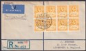 Click for more photos and details Gold Coast 1938 KGV 2½d x8 Used Registered Airmail Cover Accra to Liverpool, UK