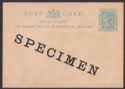 Click for more photos and details Gold Coast 1889 QV SPECIMEN Overprint ½d Postal Stationery Postcard Unused