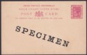 Click for more photos and details Gold Coast 1892 QV SPECIMEN Overprint 1d Red Postal Stationery Postcard Unused