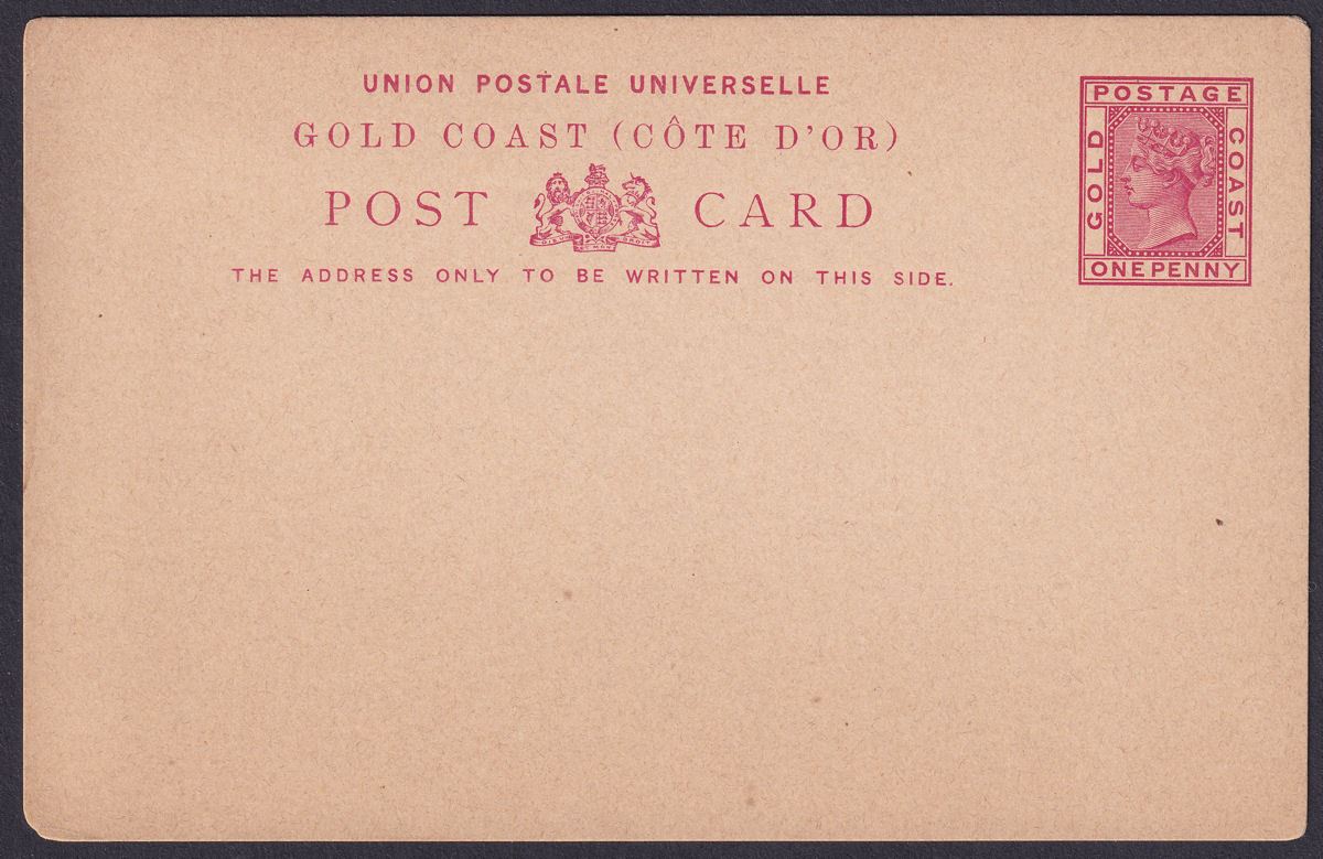 Gold Coast 1892 QV 1d Red on Buff Postal Stationery Postcard Unused