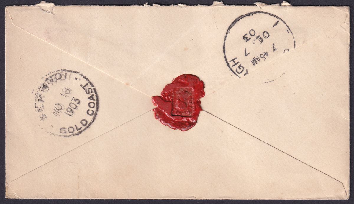 Gold Coast 1903 QV 1d Red Postal Stationery Cover Used KUMASI to Scotland