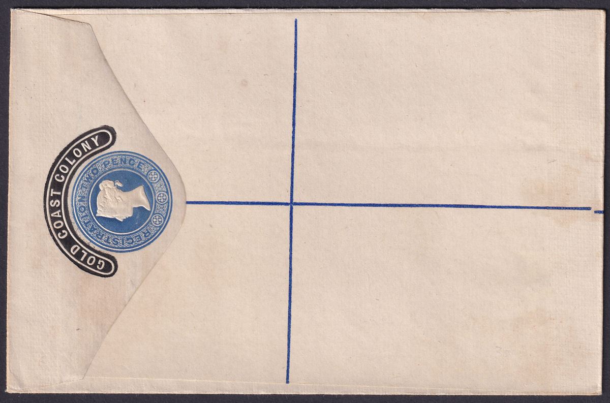 Gold Coast 1888 QV 2d Registered Postal Stat Cover Unused (Hooded Opt) Size G
