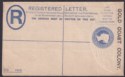 Click for more photos and details Gold Coast 1894 QV 2d Registered Postal Stationery Cover Unused Size F