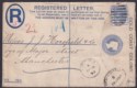 Click for more photos and details Gold Coast 1893 QV 2½d on 2d Registered Postal Stationery Cover Used ACCRA to UK