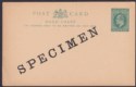 Click for more photos and details Gold Coast 1903 KEVII SPECIMEN Overprint ½d Postal Stationery Postcard Unused