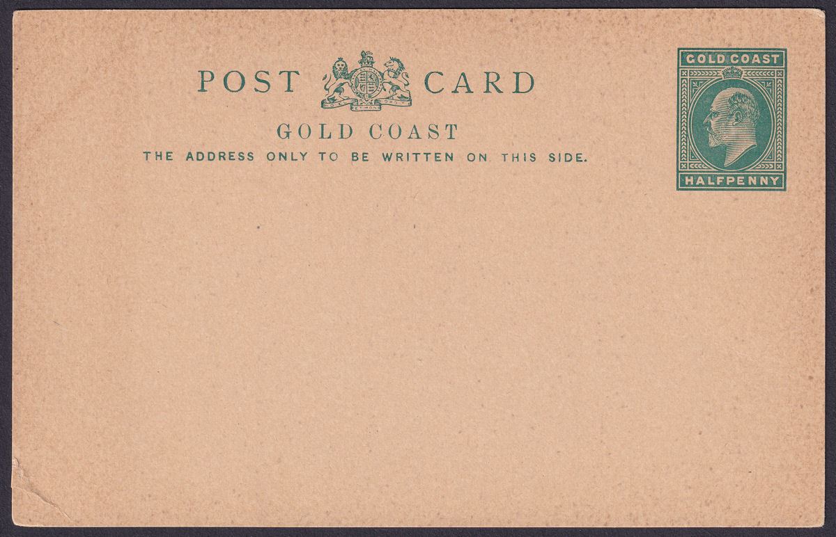 Gold Coast 1903 KEVII ½d Green Postal Stationery Postcard Unused