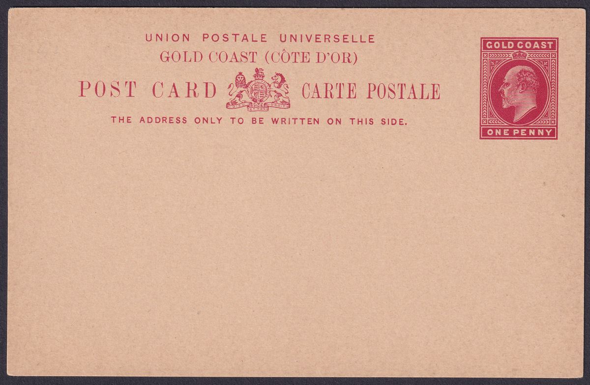 Gold Coast 1903 KEVII 1d Red on Buff Postal Stationery Postcard Unused