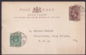 Gold Coast 1930 KGV ½d Uprating 1d Postal Stat Postcard Used Accra to USA