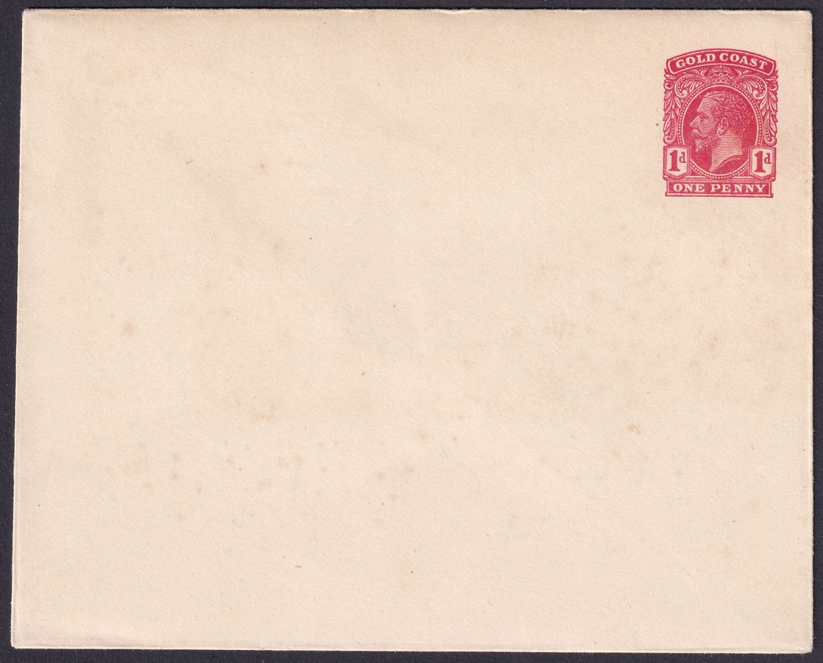 Gold Coast KGV 1d Red Postal Stationery Cover Unused