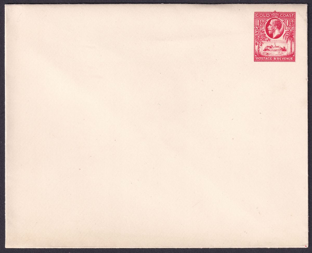 Gold Coast 1928 KGV 1½d Scarlet Postal Stationery Cover Unused