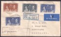 Gold Coast 1937 KGVI 9d Used on Accra - Nigeria First Flight Registered Cover