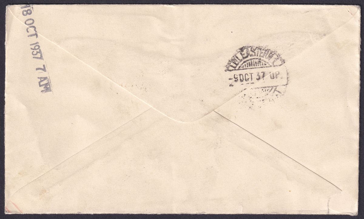 Gold Coast 1937 KGVI 1d x6 Used Accra-Nigeria First Flight Cover MANGOASE to UK