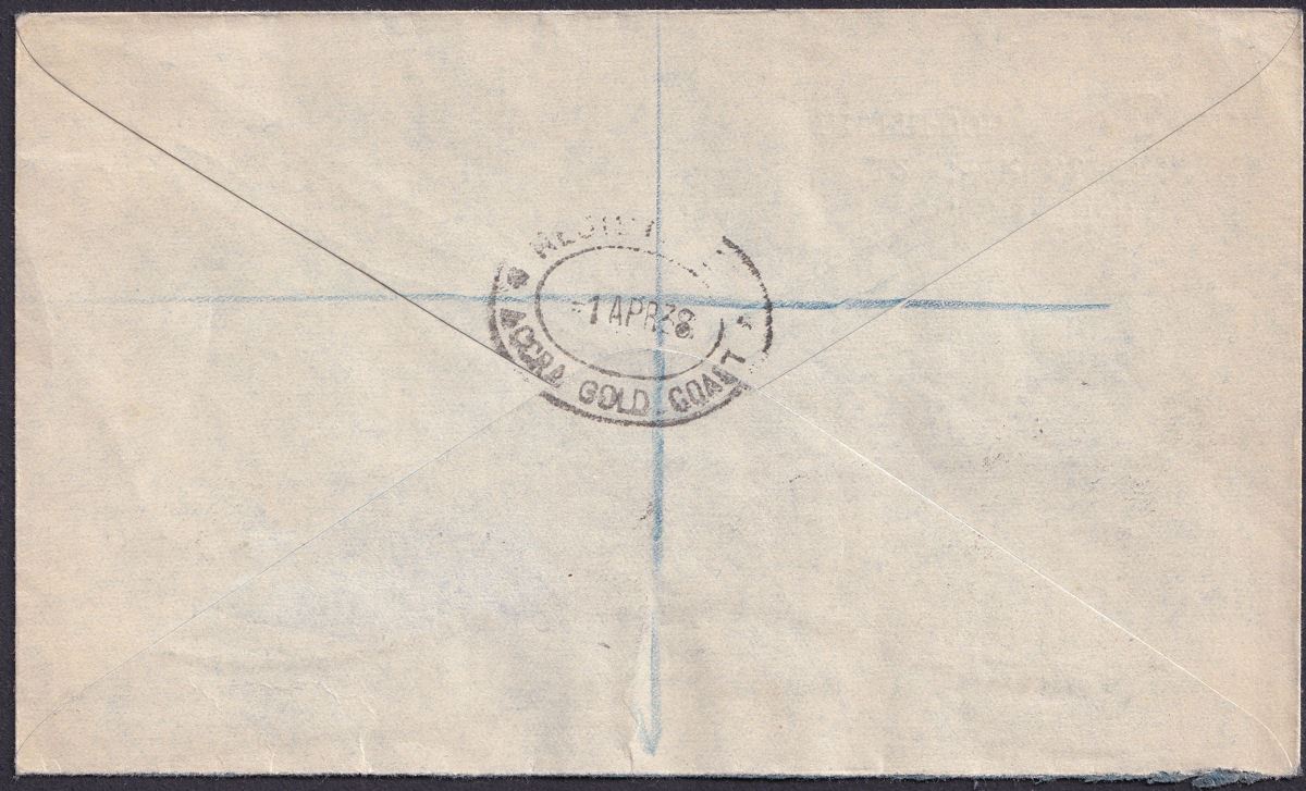 Gold Coast 1938 KGVI Christiansborg 5sh, 2sh Registered First Day Cover to UK