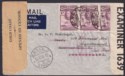 Click for more photos and details Gold Coast 1940 KGVI 6d x 3 Used on Airmail Cover Accra to Switzerland w Censors