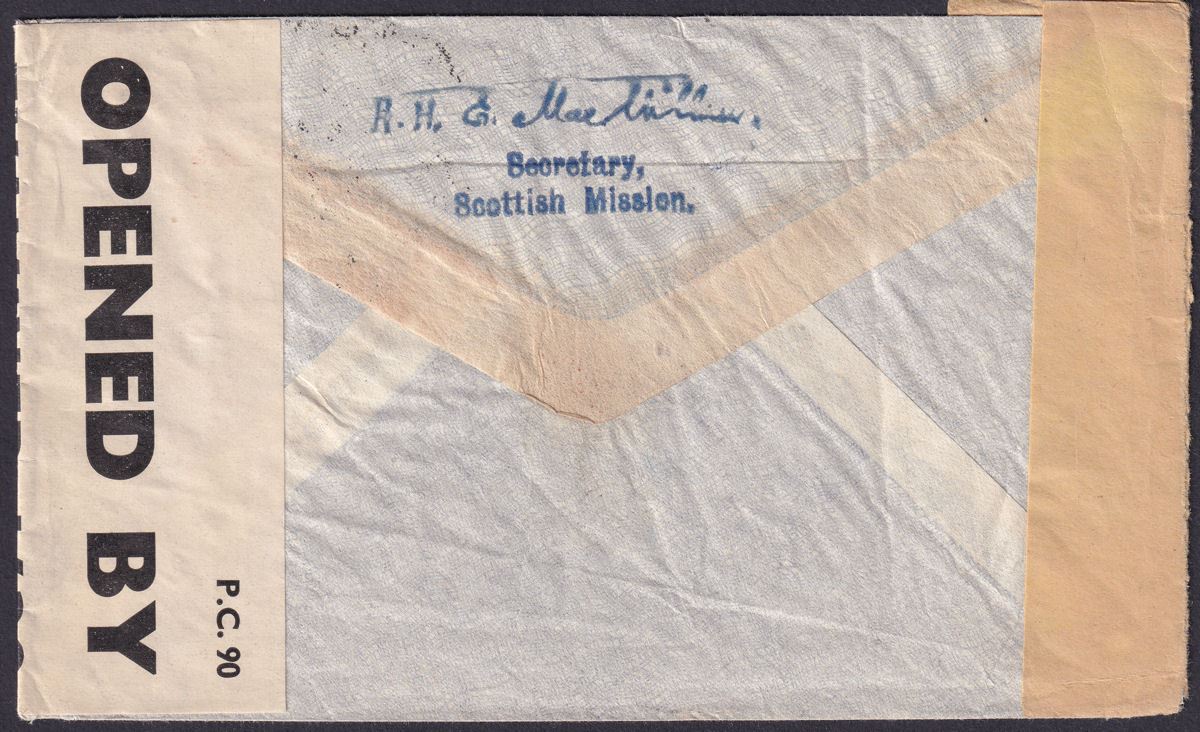 Gold Coast 1940 KGVI 6d x 3 Used on Airmail Cover Accra to Switzerland w Censors