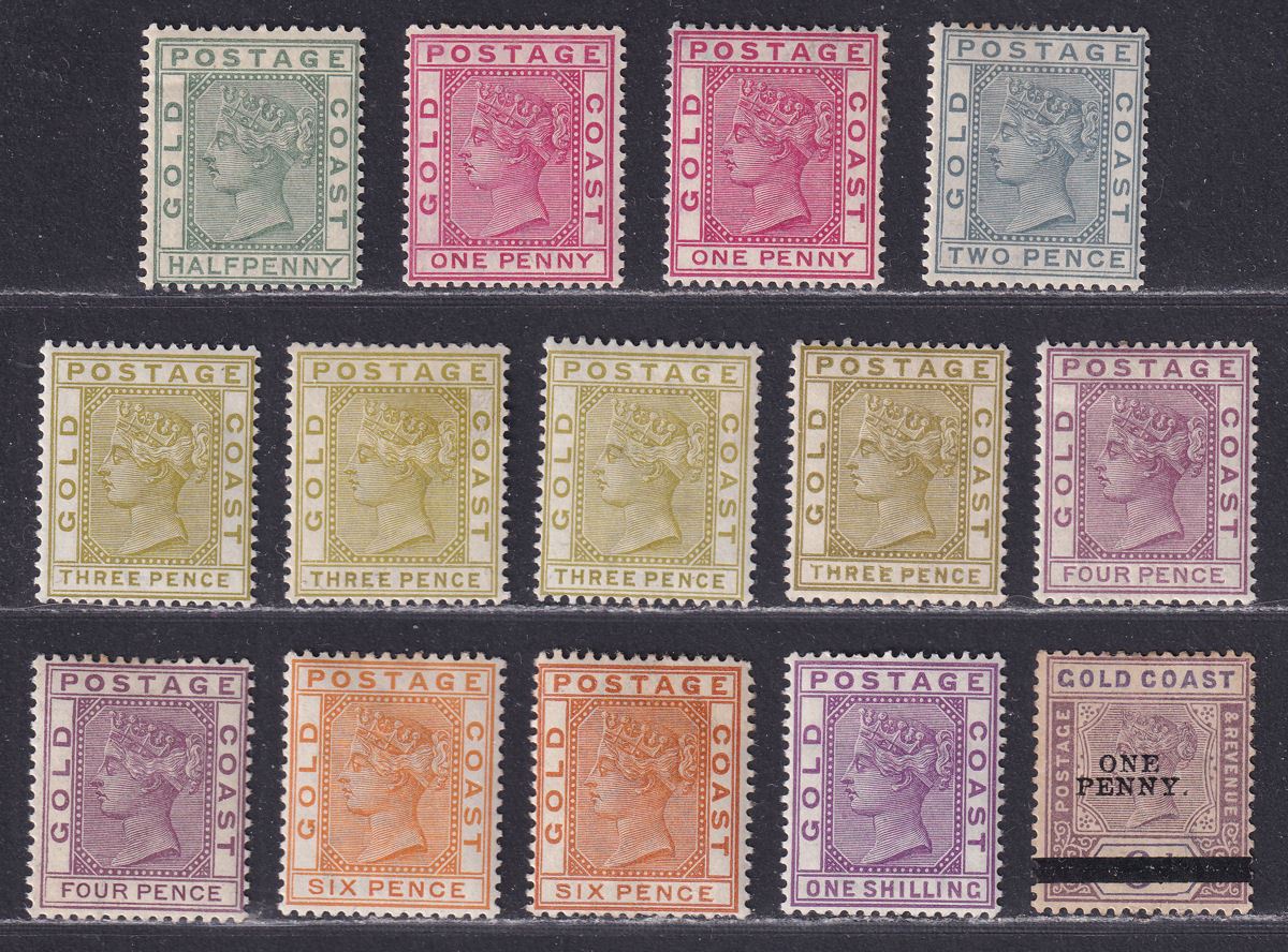 Gold Coast 1884 Queen Victoria Part Set to 1sh Mint