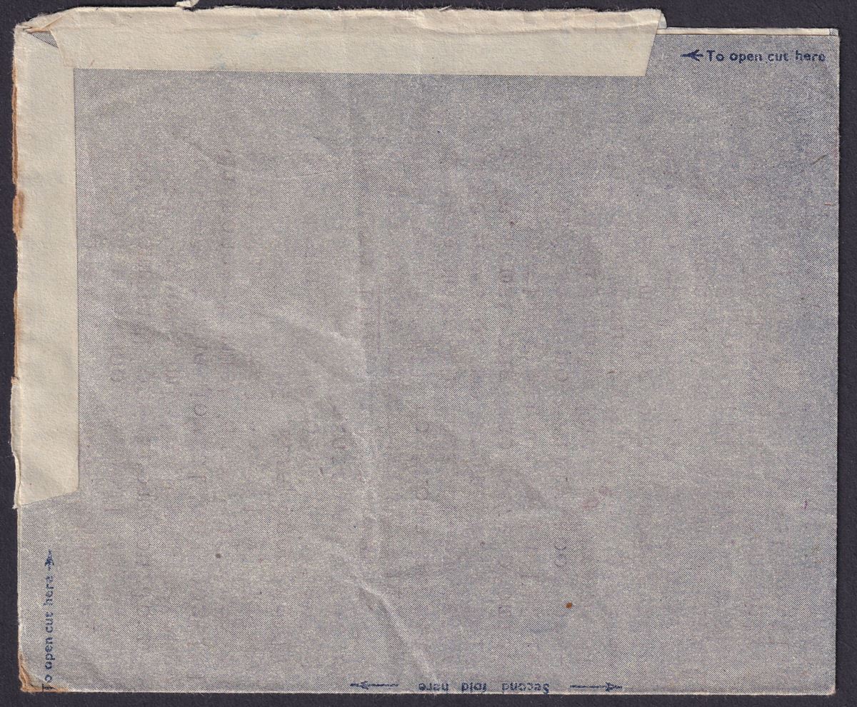 Gold Coast 1944 KGVI 3d Air Letter w FPO 106 Postmark Takoradi + HM Ship Censor