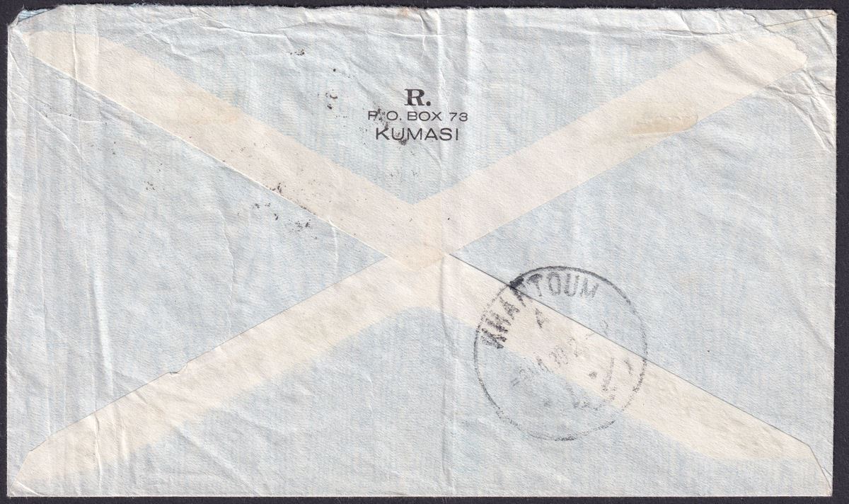 Gold Coast 1939 KGVI Christiansborg 9d, 1d Used Cover KUMASI to Hamburg, Germany