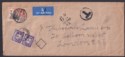 Gold Coast 1954 QEII 1sh Used on Airmail Cover to UK with GB Postage Due 3d x 2