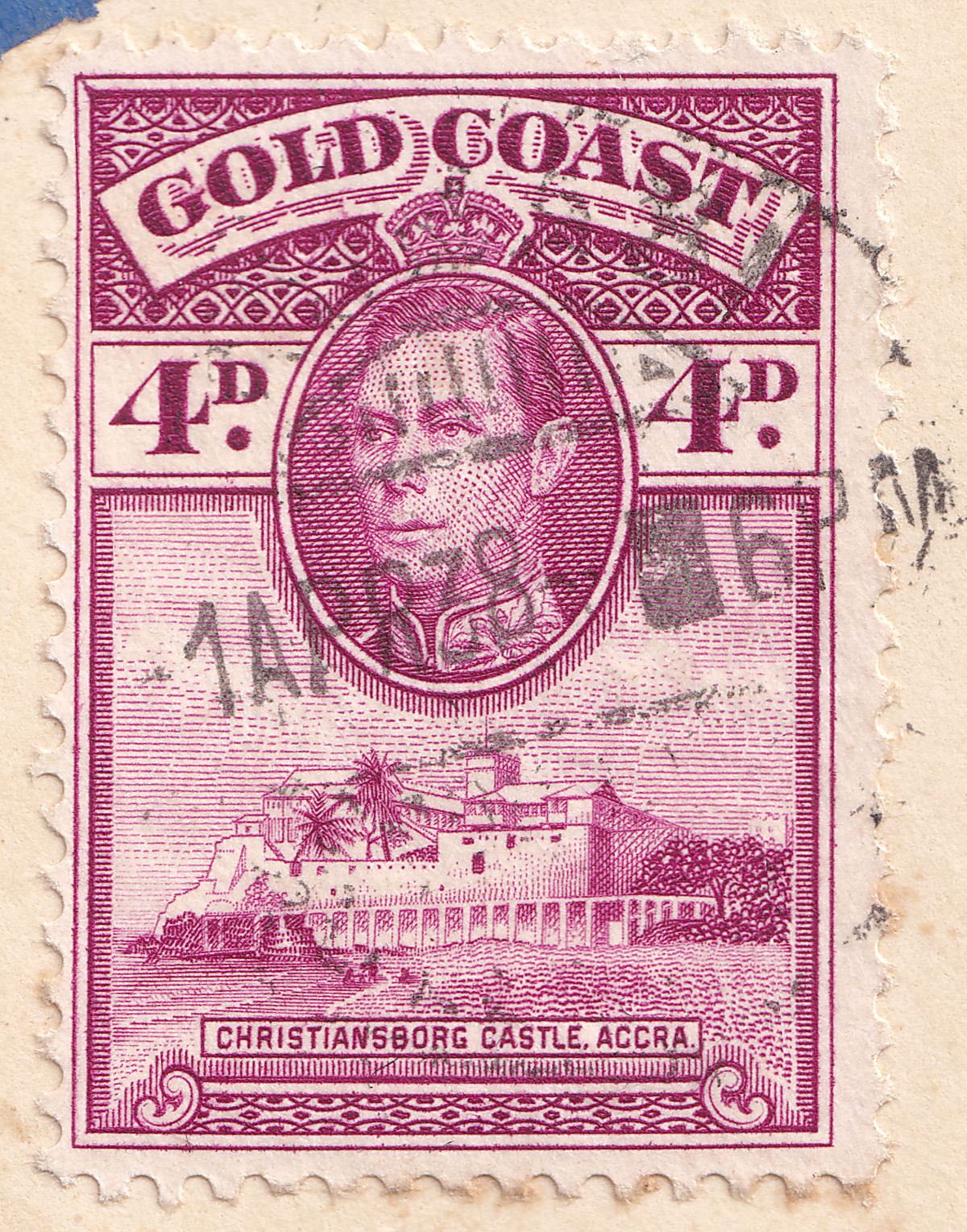 Gold Coast 1938 KGVI Christiansborg Set to 4d Used on First Day Cover to UK