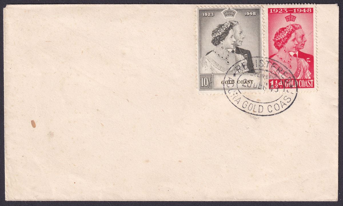 Gold Coast 1948 KGVI Royal Silver Wedding Unaddressed First Day Cover Used ACCRA