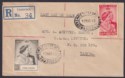 Gold Coast 1949 KGVI Royal Silver Wedding Registered Last Day Cover Used TARKWA