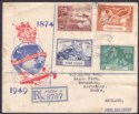Gold Coast 1949 KGVI 75th Anniv of UPU Illustrated Registered Cover Used ACCRA
