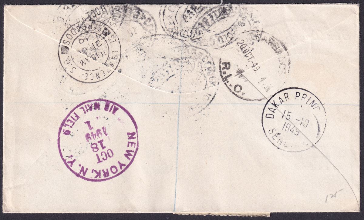 Gold Coast 1949 KGVI 75th Anniv of UPU Registered First Day Cover Used SEKONDI