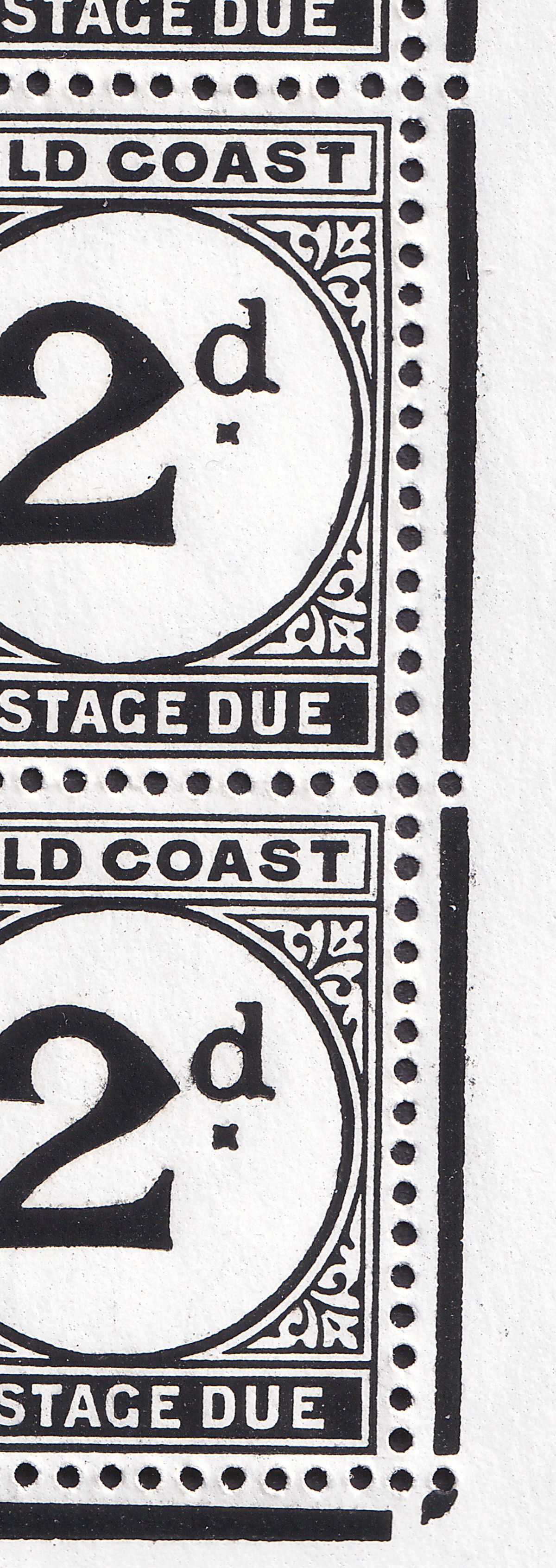 Gold Coast 1951 KGVI Postage Due 2d Black Sheet of 60 with varieties Mint SG D5