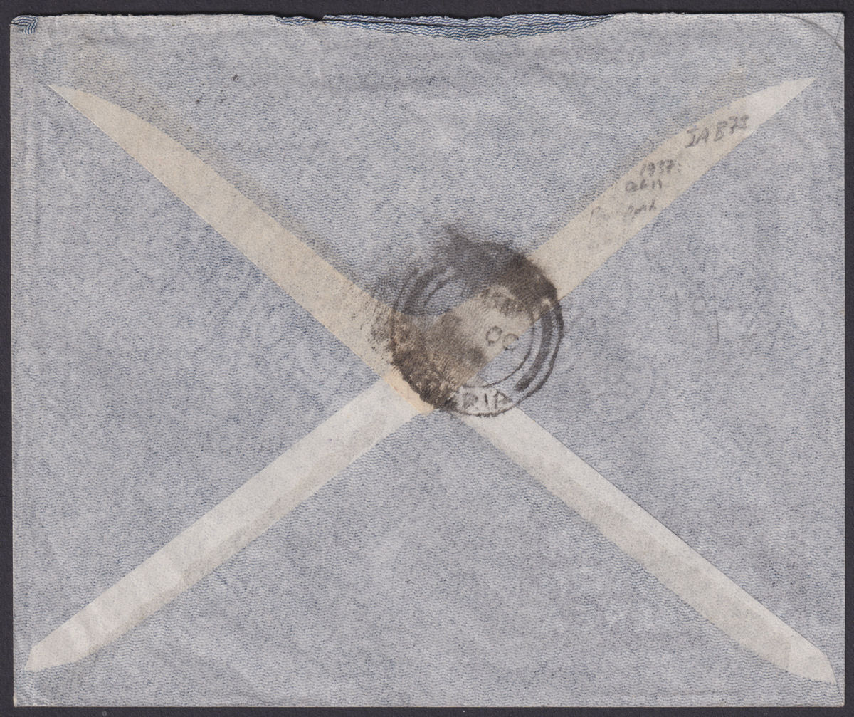 Gold Coast 1937 KGVI Coronation 3d Used on First Flight Cover ACCRA to LAGOS