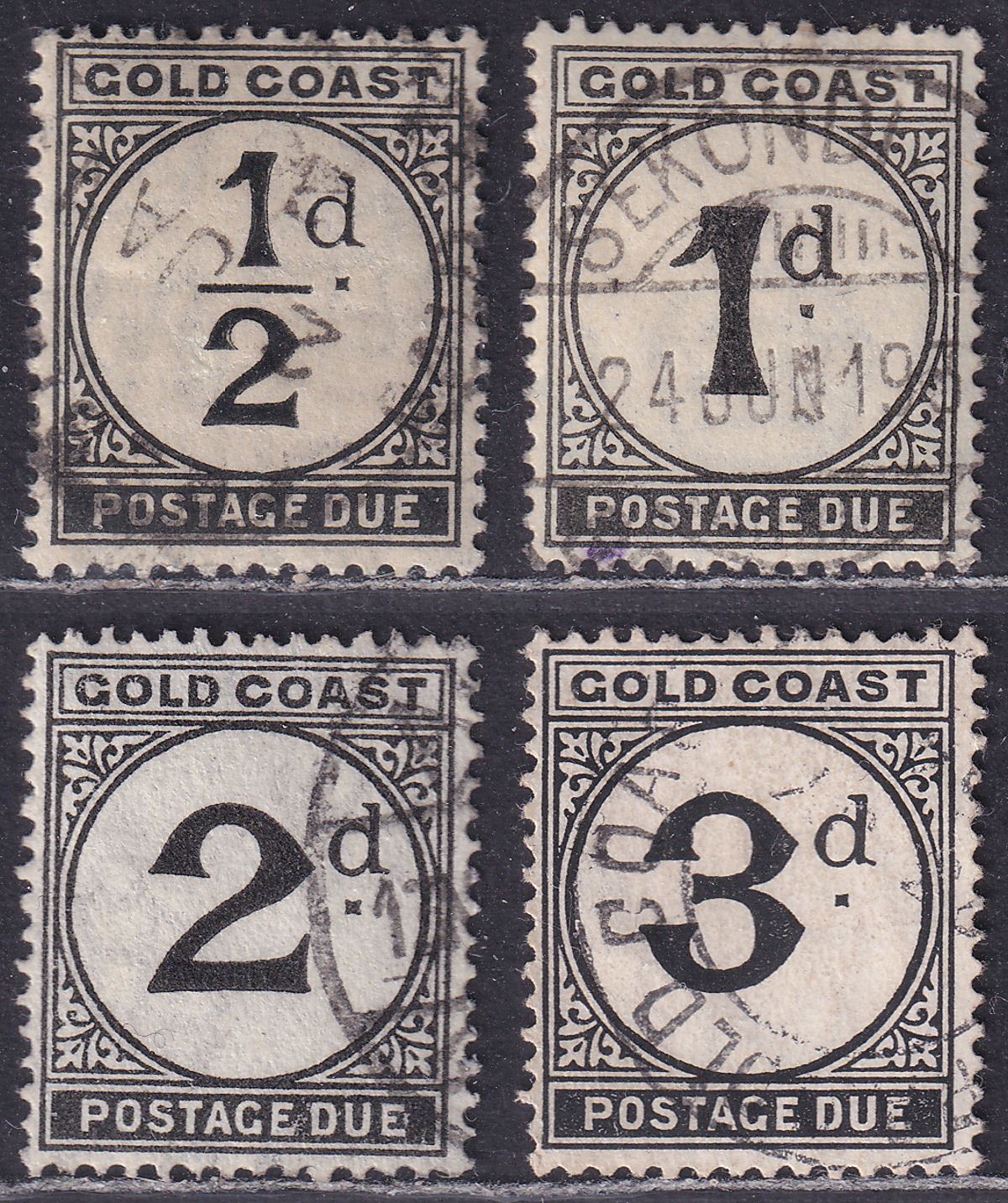 Gold Coast 1923 KGV Postage Due Set Used SG D1-D4 cat £150