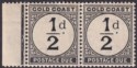Gold Coast 1923 KGV Postage Due ½d Black Pair Mint SG D1 cat £40