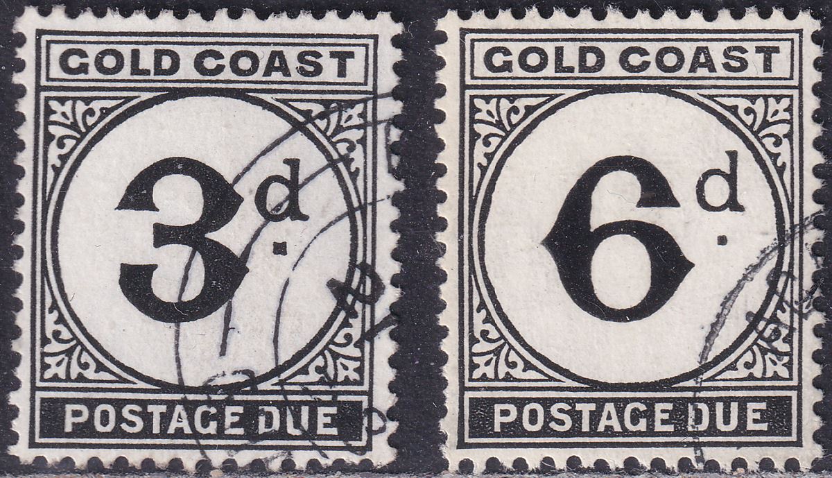 Gold Coast 1951-52 KGVI Postage Due 3d, 6d Used SG D6-D7 cat £56