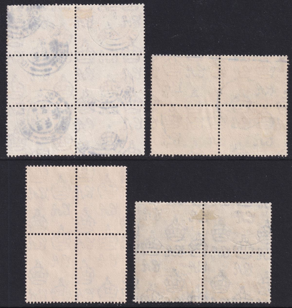 Gold Coast 1948 King George VI Part Set 1sh to 10sh Blocks Used SG143-146