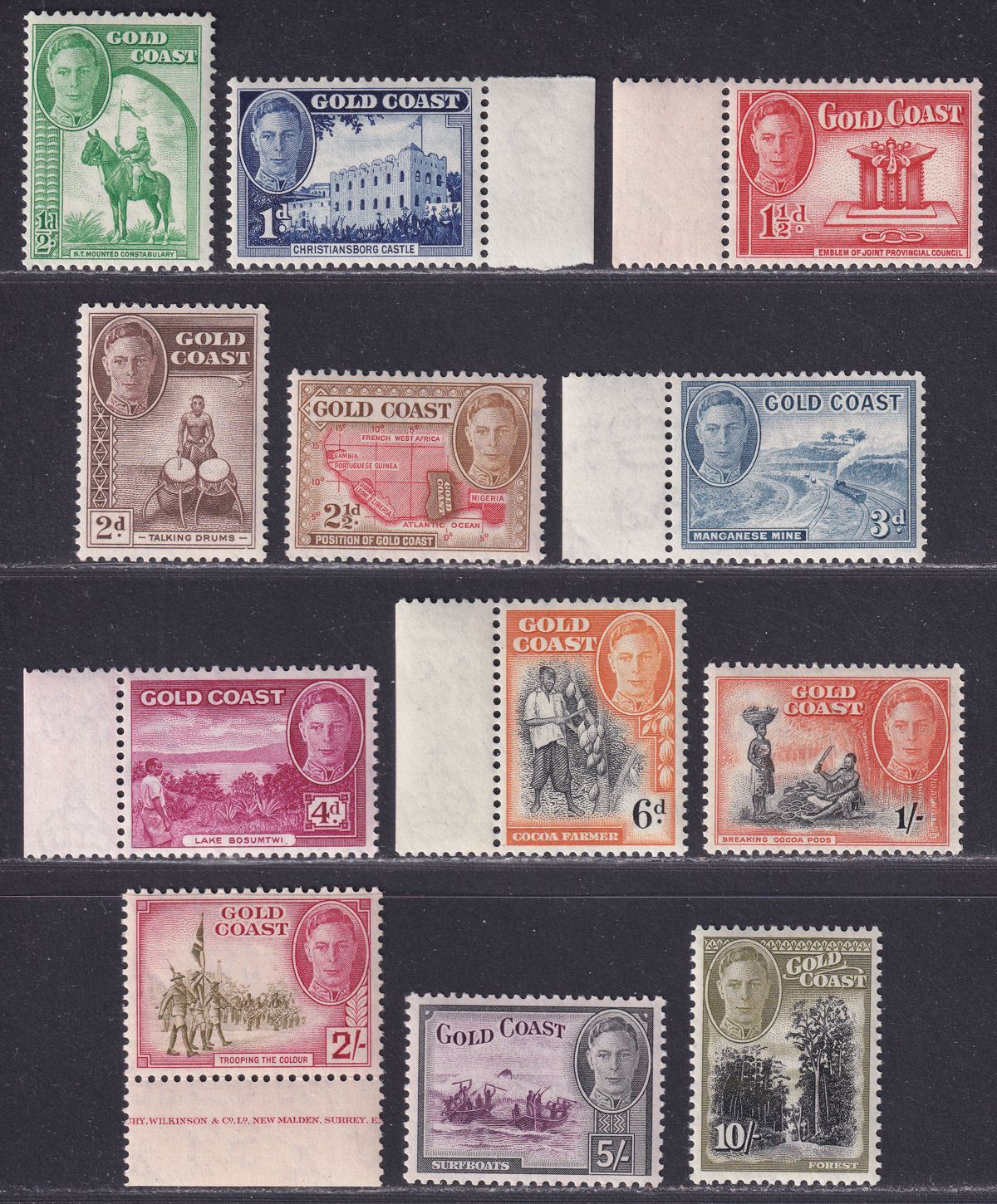 Gold Coast 1948 King George VI Set mostly UM Mint SG135-146 cat £85