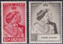 Gold Coast 1948 KGVI Royal Silver Wedding 1½d, 10sh Mint SG147-148 cat £38