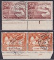 Gold Coast 1949 KGVI 75th Anniv UPU 2d, 2½d Imprint Plate Pairs Used SG149-150