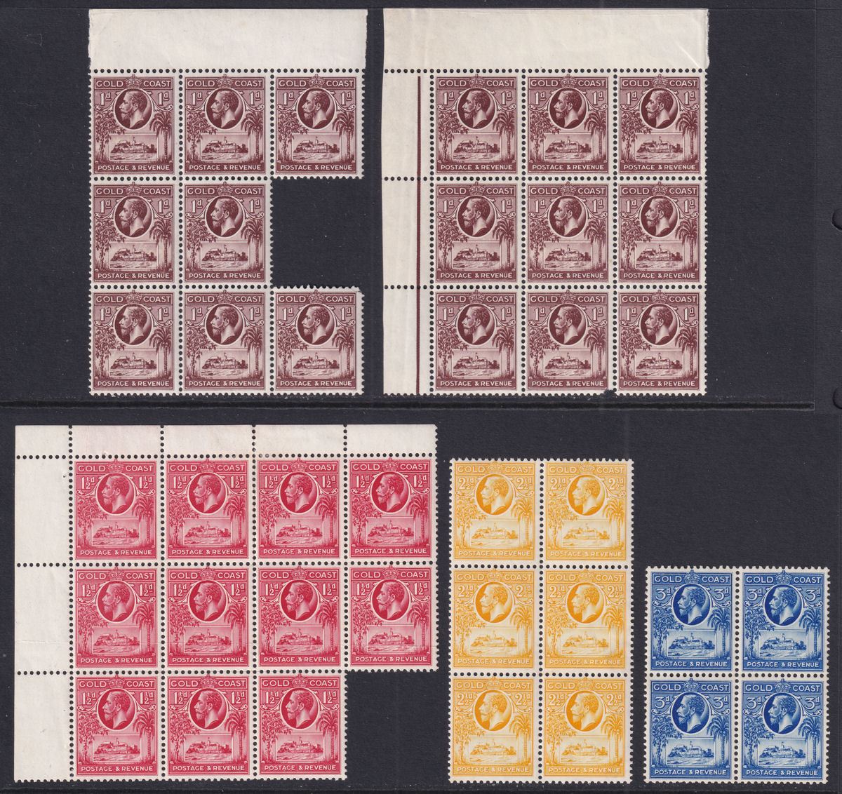 Gold Coast 1928 King George V Christiansborg Castle Part Set Blocks to ...