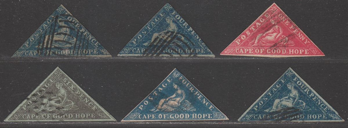 Cape of Good Hope QV Triangle Forgery Selection to 6d "Used"
