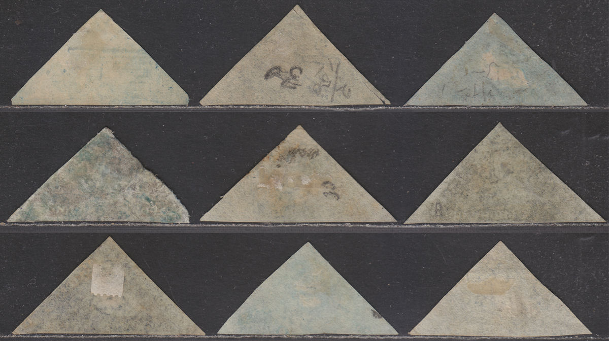 Cape of Good Hope 1855-64 QV Triangle 4d Selection Used part margins