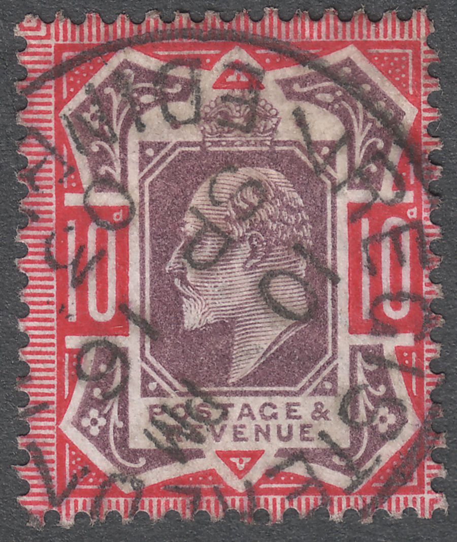 King Edward VII 1902 10d Dull Purple and Carmine Used SG254