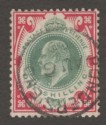 King Edward VII 1905 1sh Dull Green and Carmine on Chalky Paper Used SG257a