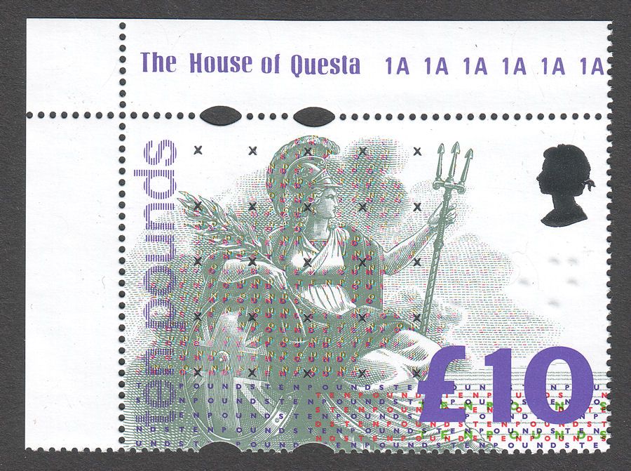 Queen Elizabeth II Britannia £10 Corner Stamp Mint SG1658