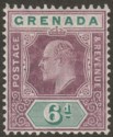 Click for more photos and details Grenada 1906 KEVII 6d Purple and Green Chalky Mint SG72a