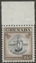 Click for more photos and details Grenada 1964 QEII 25c Black and Sepia Mint SG220