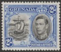 Grenada 1938 KGVI 2sh Black and Ultramarine p12½ Mint SG161