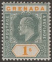 Grenada 1905 KEVII 1sh Green and Orange Mint SG73