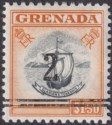 Grenada 1965 QEII 2 on $1.50 Blk + Brown-Orange Type I Surch Mint SG203 footnote