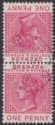 Grenada 1887 Queen Victoria 1d Carmine Tete-Beche Pair Used SG40a cat £30
