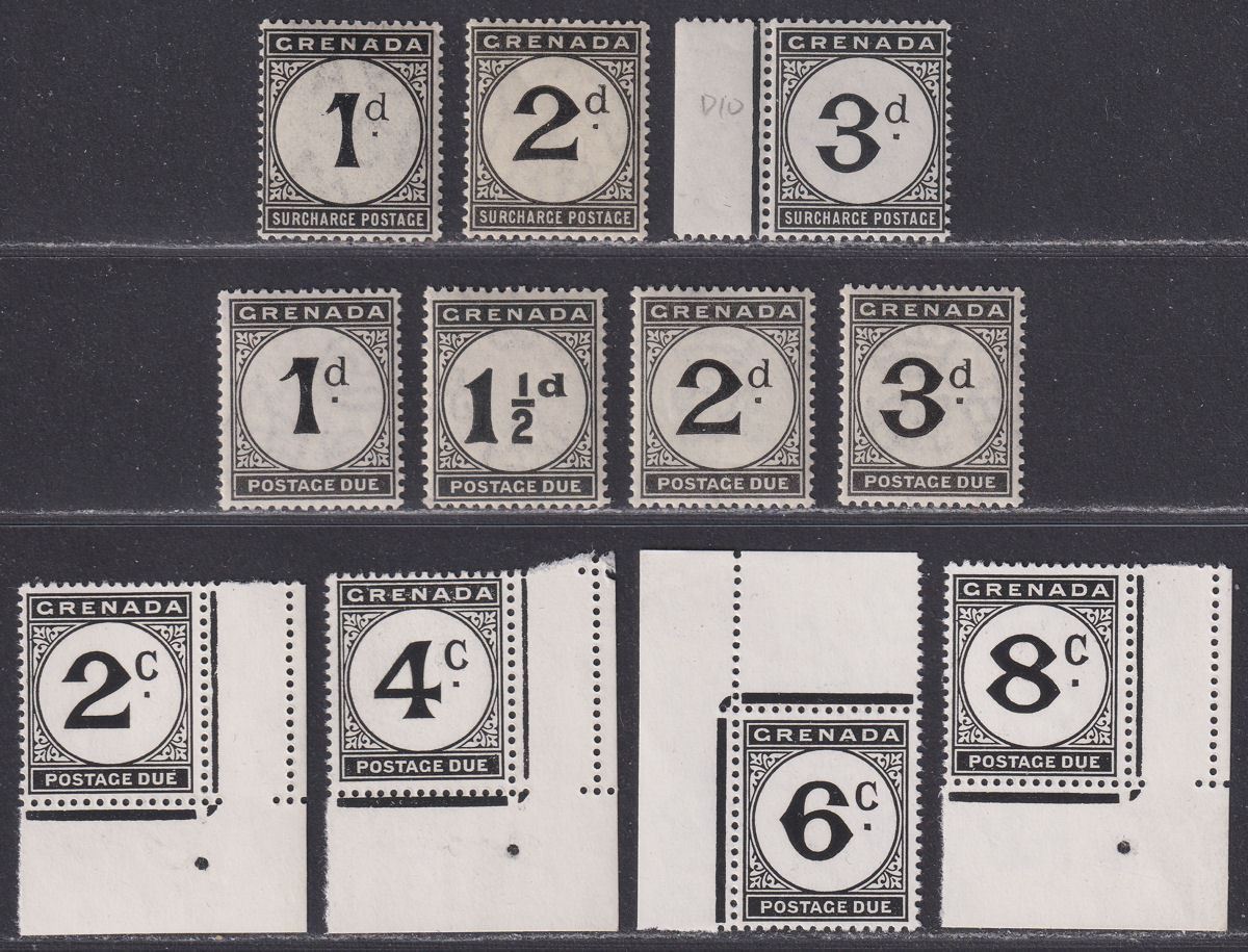 Grenada 1906-52 KEVII-KGVI Postage Due Sets Mint SG D8-D18 cat £57